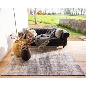 Laagpolig vloerkleed Griff katoen/polyester - Grijs / Wit - 140 x 200 cm