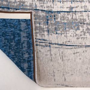 Kurzflorteppich Griff Baumwolle / Polyester - Blau / Hellgrau - 140 x 200 cm