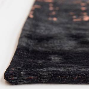 Laagpolig vloerkleed Griff katoen/polyester - Zwart/Koperkleurig - 140 x 200 cm