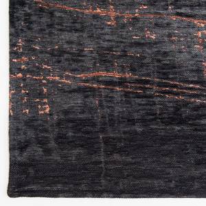 Laagpolig vloerkleed Griff katoen/polyester - Zwart/Koperkleurig - 140 x 200 cm
