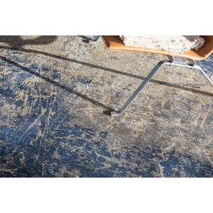 Laagpolig vloerkleed Cracks katoen/polyester - Blauw/beige - 140 x 200 cm