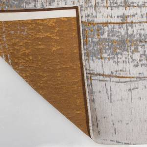 Kurzflorteppich Griff Baumwolle / Polyester - Weiß / Gold - 170 x 240 cm