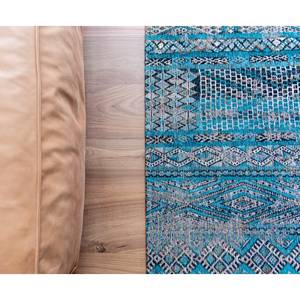 Laagpolig vloerkleed Kilim Zemmuri Blue katoen - 140 x 200 cm