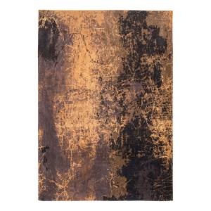 Laagpolig vloerkleed Cracks katoen/polyester - Koperkleurig/zwart - 140 x 200 cm