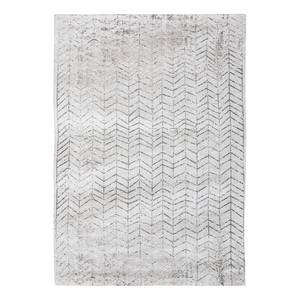 Laagpolig vloerkleed Jacob's Ladder katoen/polyester - Wit/zwart - 140 x 200 cm
