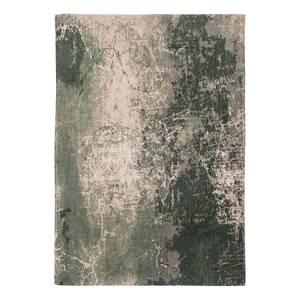 Kurzflorteppich Cracks Baumwolle / Polyester - Grün / Beige - 140 x 200 cm