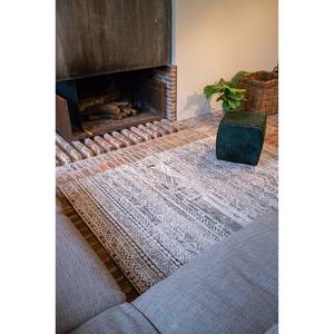 Laagpolig vloerkleed Kilim Media White katoen - 170 x 240 cm