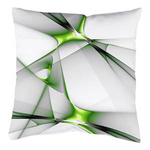 Housse de coussin Franklin Polyester - Blanc alpin / Vert pomme - 40 x 40 cm