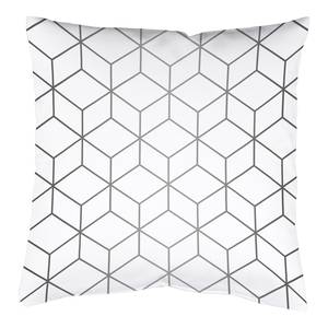 Kussensloop Kubira polyester - Wit/grijs - 50 x 50 cm