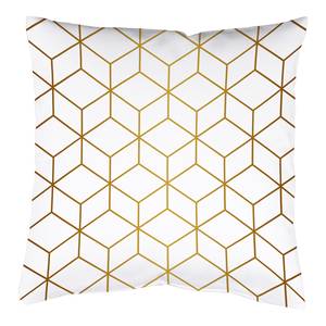 Kussensloop Kubira polyester - Wit/goudkleurig - 40 x 40 cm