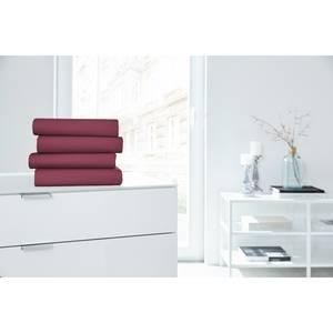 Boxspring-Elastan-Spannbettttuch Baumwolle / Elastan - Bordeaux - 150 x 200 cm