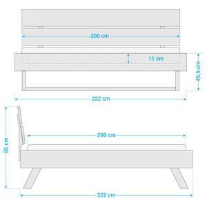 Lit en bois massif Summersville 200 x 200cm