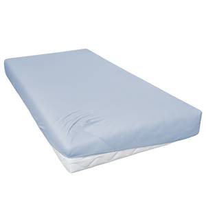 Drap-housse en jersey Lom Étoffe de coton - Bleu ciel cannelure fine - 150 x 200 cm