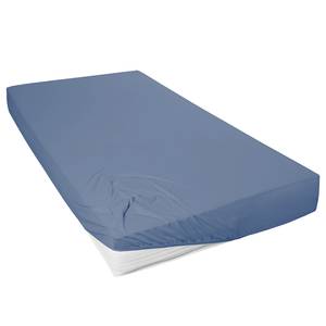 Drap-housse en jersey fin Mako Rioux Étoffe de coton - Bleu - 150 x 200 cm