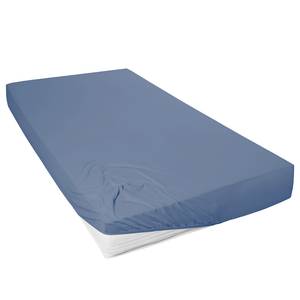 Drap-housse en jersey fin Mako Rioux Étoffe de coton - Bleu - 190 x 200 cm