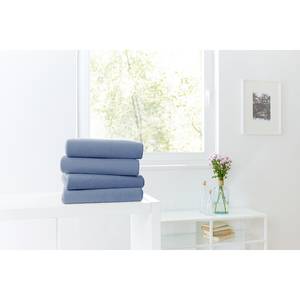 Drap-housse en peluche Sotta Coton / Polyester - Bleu - 100 x 200 cm