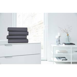 Boxspring-Elastan-Spannbettttuch Baumwolle / Elasthan - Anthrazit - 190 x 200 cm