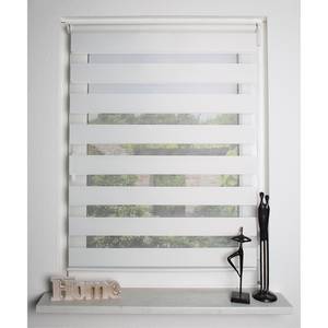 Store enrouleur Zebra Polyester - Blanc laine - 90 x 150 cm