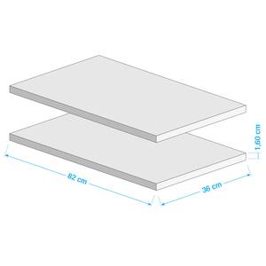 85er Fachboden Rauch Aik (2er Set) Weiß - Holzwerkstoff - 82 x 1.6 x 36 cm