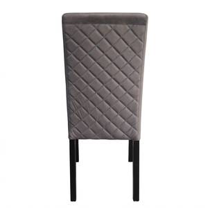 Chaises capitonnées Moux (lot de 2) Velours / Hévéa massif - Gris / Noir