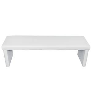 Banc Talcott I Imitation cuir - Chrome - Blanc - Largeur : 140 cm