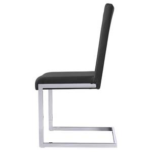 Chaises cantilever Talcott (lot de 2) Imitation cuir - Chrome - Noir