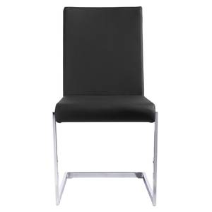 Chaises cantilever Talcott (lot de 2) Imitation cuir - Chrome - Noir