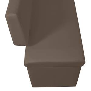 Banc Talcott II Imitation cuir - Chrome - Marron foncé - Largeur : 160 cm