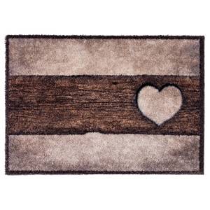 Deurmat Pure & Soft Hout Hart kunstvezels - zandkleurig