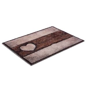 Sauberlaufmatte Pure&Soft Holz Herz Kunstfaser - Sand