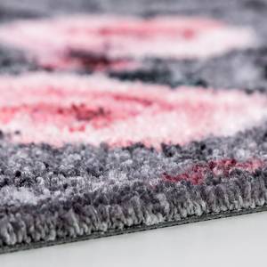Fußmatte Pure und Soft Blumen Kunstfaser - Grau / Rosa