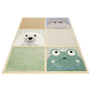 Kindervloerkleed What's up Polyester - Groen/beige - 160 x 230 cm