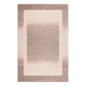 Laagpolig vloerkleed Velvet Flow kunstvezels - Beige/roze - 133 x 200 cm