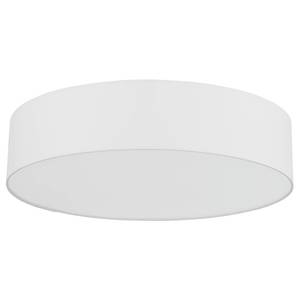 LED-Deckenleuchte Romao-C Mischgewebe / Stahl - 1-flammig - Weiß - Durchmesser: 57 cm