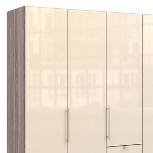 Falttürenschrank Loft VI Trüffeleiche Dekor / Glas Magnolie - Höhe: 236 cm