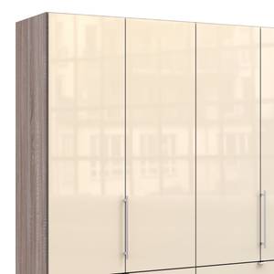 Vouwdeurkast Loft II Truffeleikenhouten look/Magnoliakleurig glas	 - 250 x 236 cm