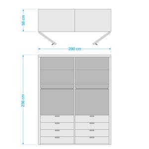 Armoire à portes pliantes Loft II Imitation chêne truffier - 200 x 236 cm