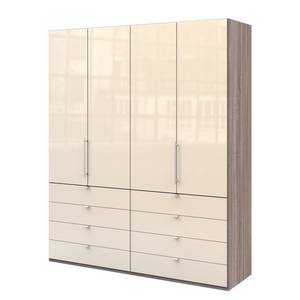 Armoire à portes pliantes Loft II Imitation chêne truffier / Verre Magnolia - 200 x 236 cm