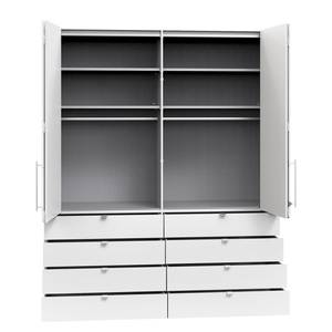 Falttürenschrank Loft II Trüffeleiche Dekor / Glas Weiß - 200 x 236 cm