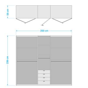 Armoire à portes pliantes Loft VI Imitation chêne truffier - Hauteur : 236 cm