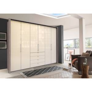 Falttürenschrank Loft III Trüffeleiche Dekor / Glas Magnolie - Höhe: 236 cm - Ohne Spiegeltür/-en