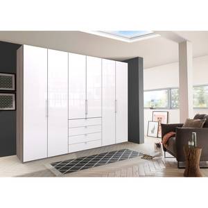 Falttürenschrank Loft III Trüffeleiche Dekor / Glas Weiß - Höhe: 236 cm - Ohne Spiegeltür/-en