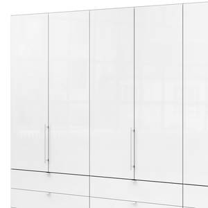 Armoire à portes pliantes Loft II Imitation chêne truffier / Verre Blanc - 300 x 236 cm