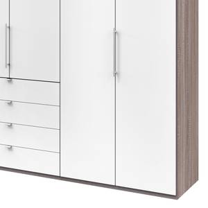 Vouwdeurkast Loft III Truffeleikenhouten look/Alpinewit - Hoogte: 236 cm - Zonder spiegeldeuren