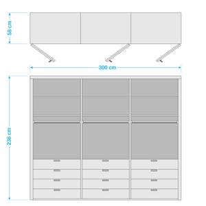 Vouwdeurkast Loft II Truffeleikenhouten look/Alpinewit - 300 x 236 cm