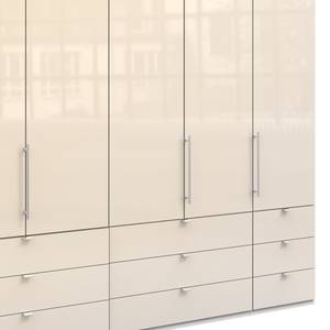 Vouwdeurkast Loft II Alpinewit/magnoliakleurig glas - 250 x 216 cm