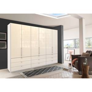 Falttürenschrank Loft II Alpinweiß / Glas Magnolie - 300 x 216 cm