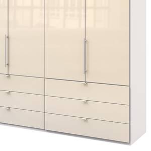 Falttürenschrank Loft II Alpinweiß / Glas Magnolie - 300 x 216 cm