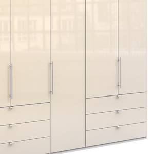 Vouwdeurkast Loft IV Alpinewit/magnoliakleurig glas - 250 x 216 cm - Lade aan de rand