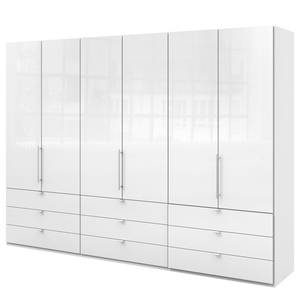 Falttürenschrank Loft II Alpinweiß / Glas Weiß - 300 x 216 cm